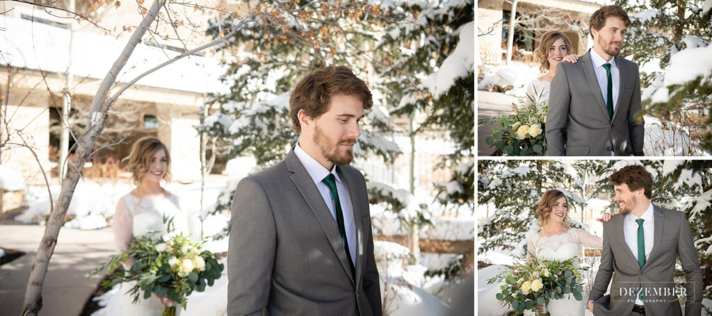 Montage Winter Wedding first look