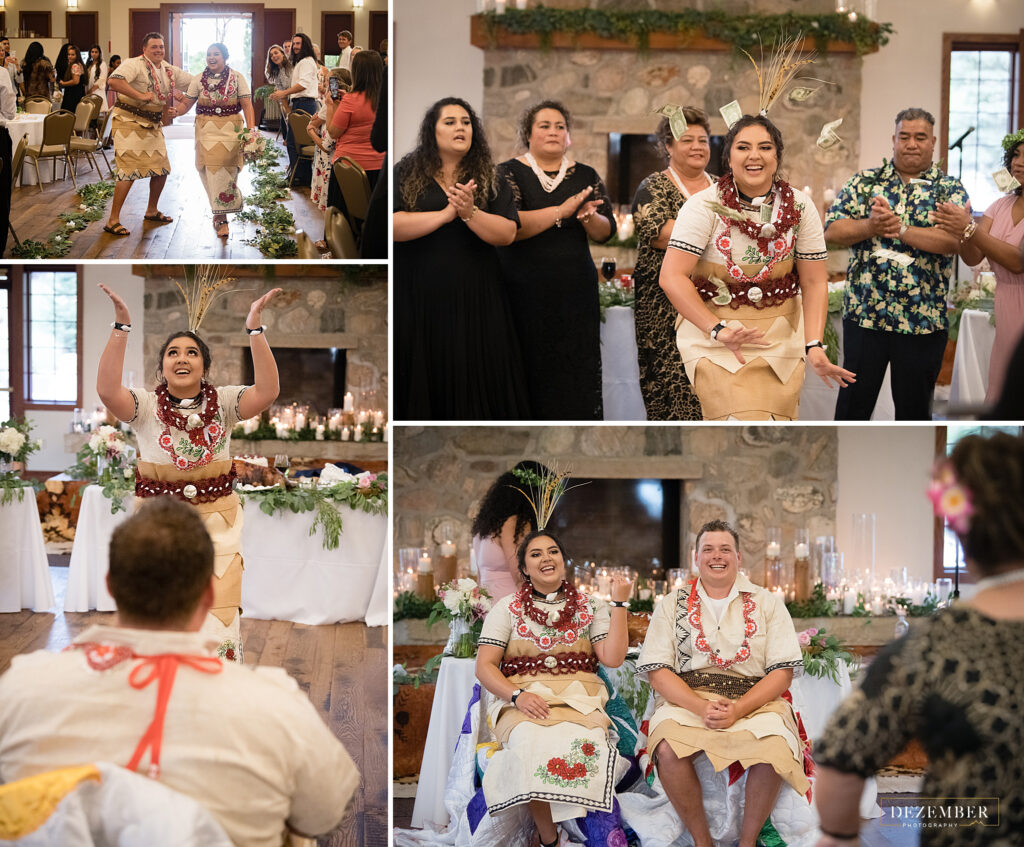 Bride does Polynesian money dance for groom