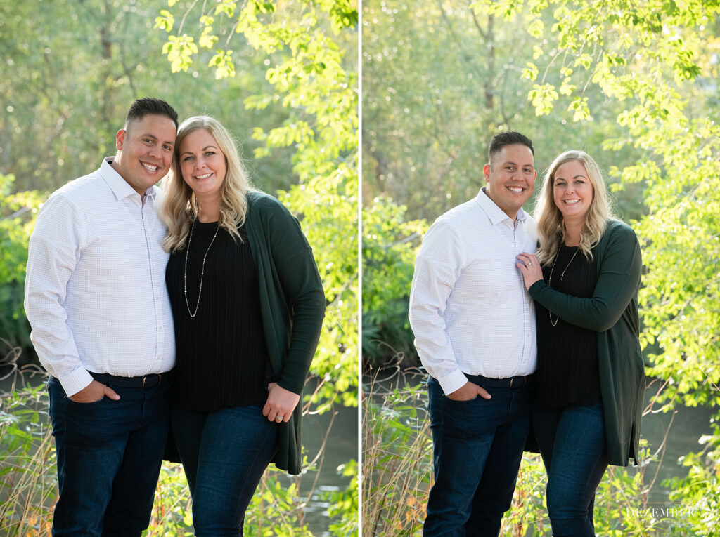 Couple poses at the Jordan River