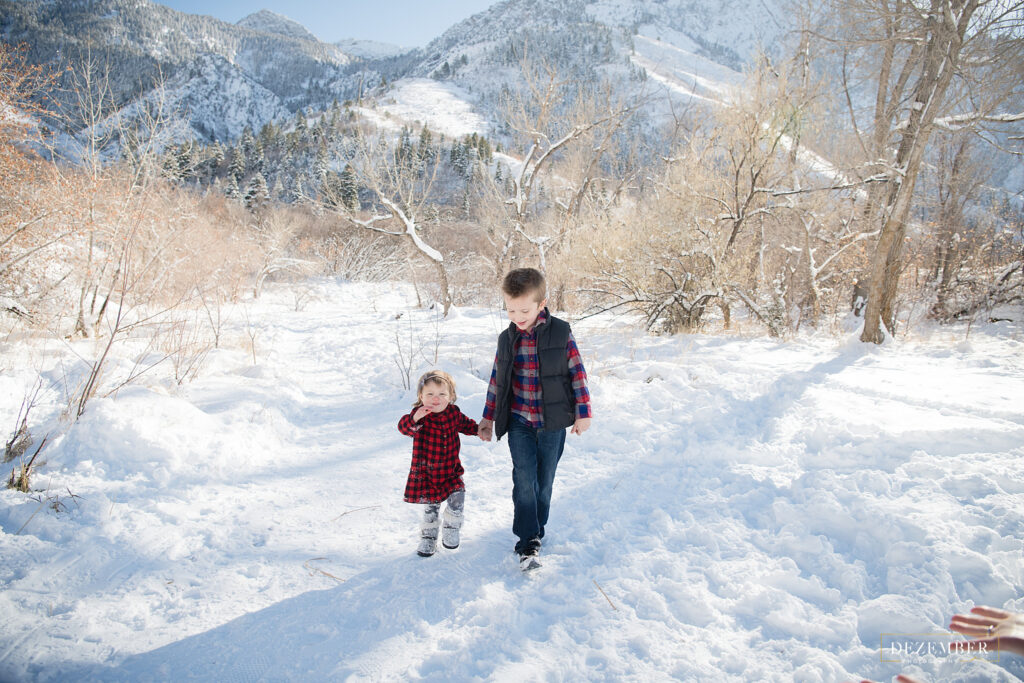 Brother and sister family portraits