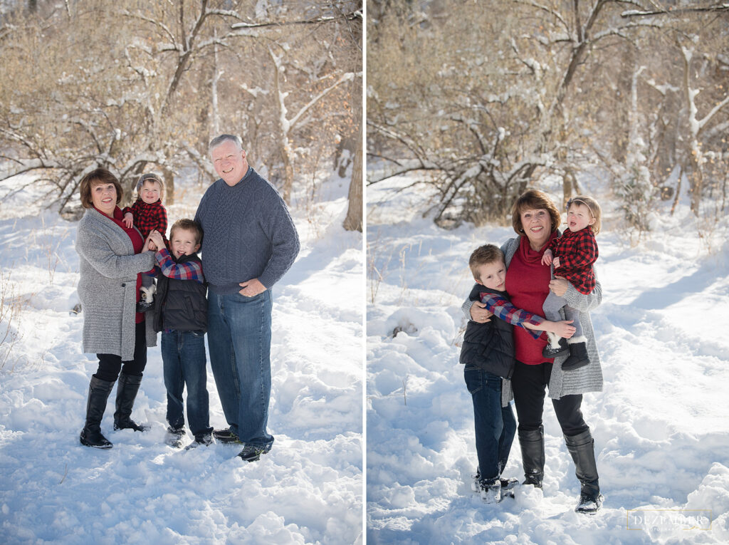 Grandma and grandpa family portraits