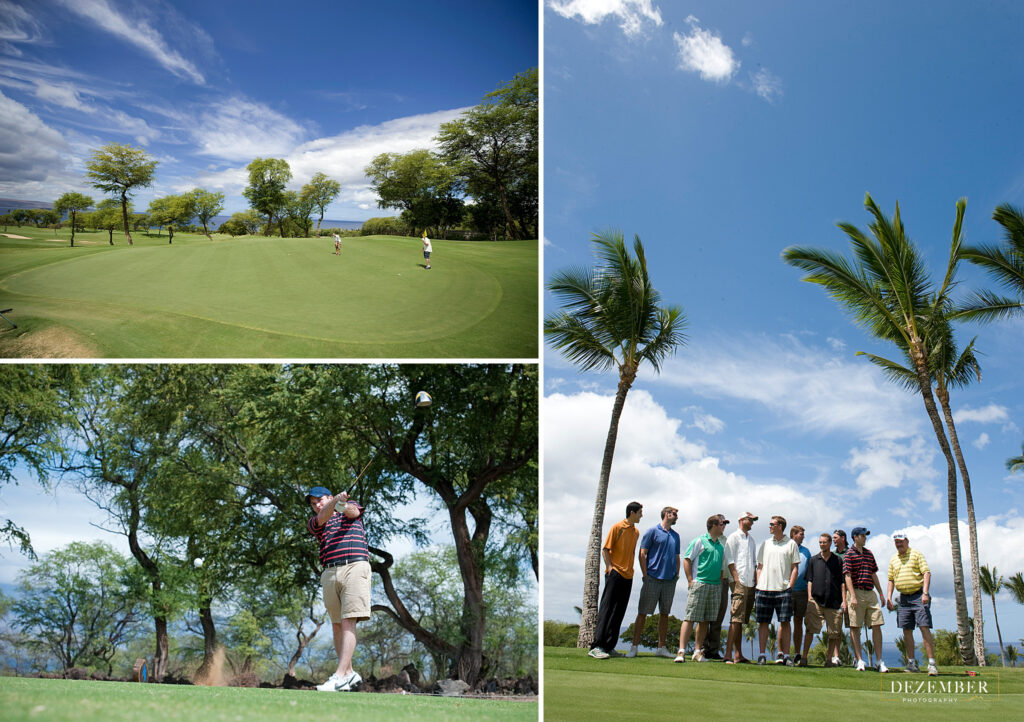 Groomsmen on the golfcourse