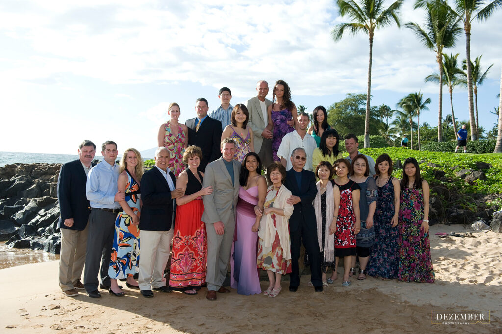 Large Family portrait on the beach