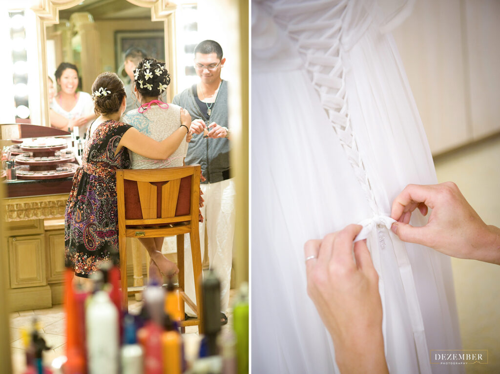 Lace-up wedding dress