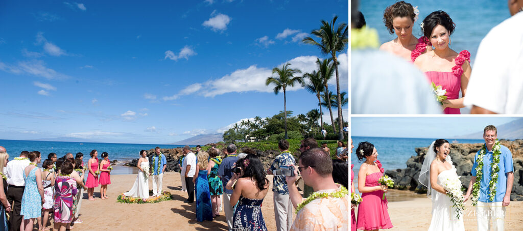 Beach wedding ceremony