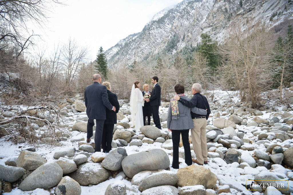 Intimate wedding with both sets of parents