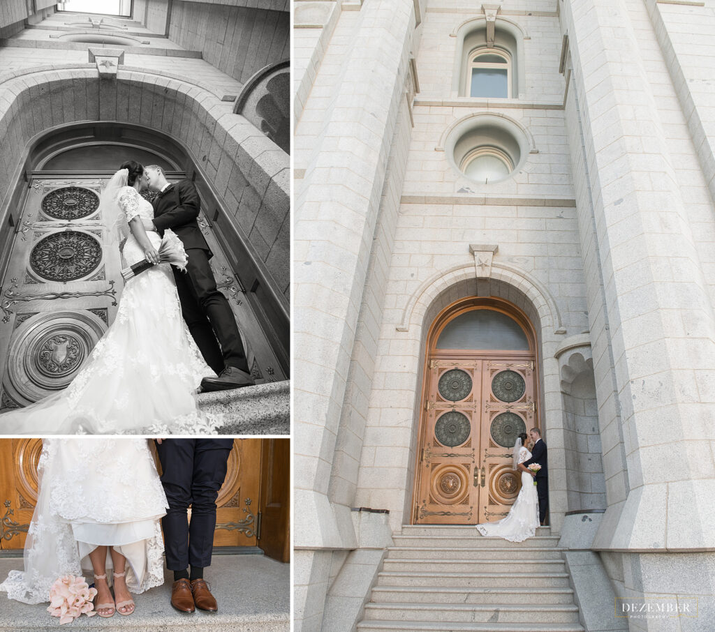 Couple at Salt Lake Temple doors