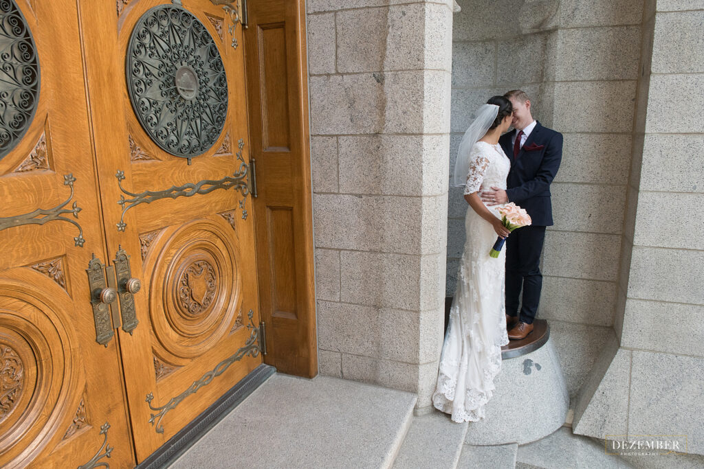 Bride and Groom at Salt Lake Temple